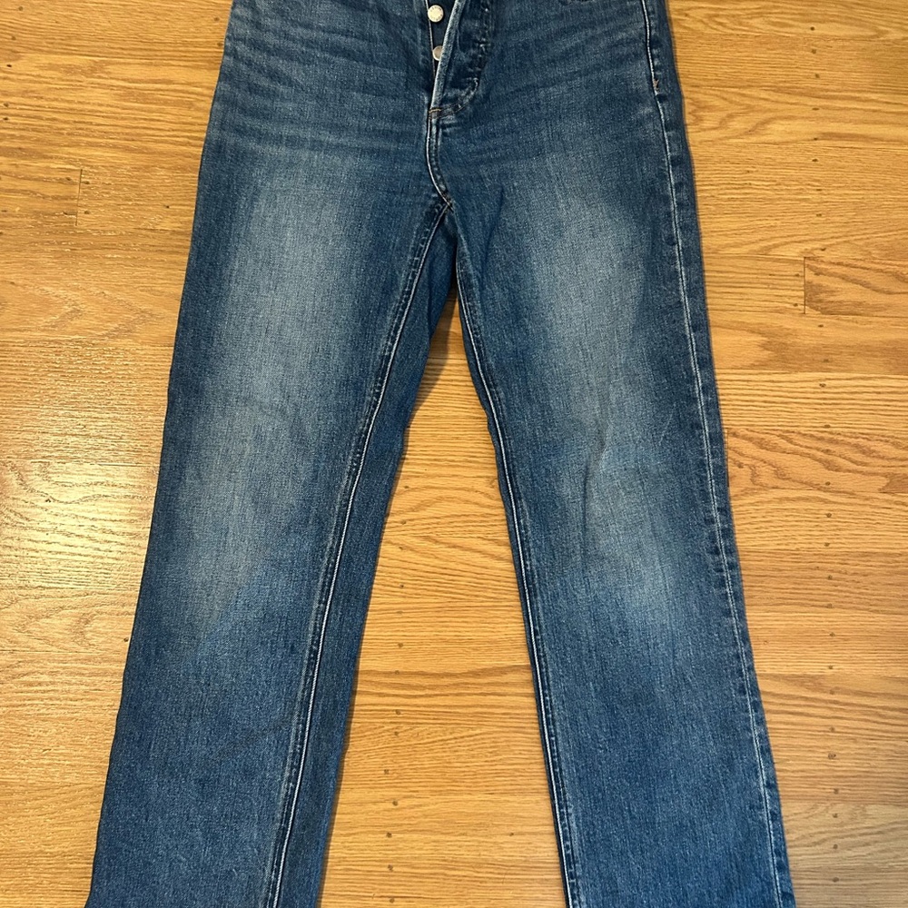 Denim Forum Women's Straight Leg Jeans in Blue